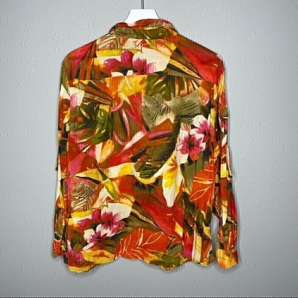 Chico's Printed Colorful Button Down Long Sleeve Top - Picture 2 of 3